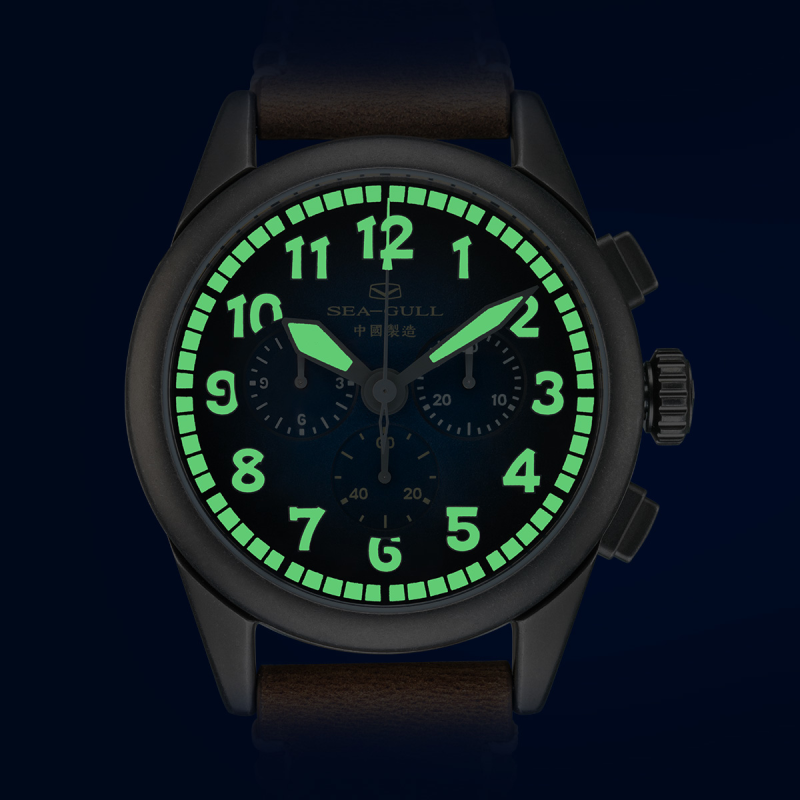 海鸥表seagull商务计时码表自动机械多功能运动休闲防水机械表男表