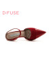 D：Fuse/迪芙斯尖头细跟职业休闲漆皮女拖鞋DF82110233
