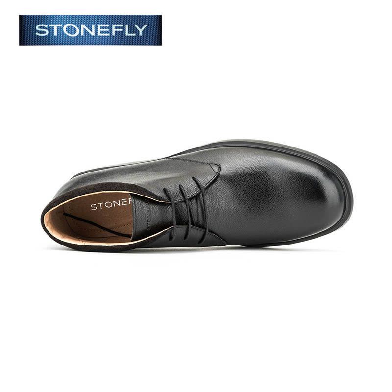 斯通富来STONEFLY牛皮尖头低跟套脚绑带短靴男鞋SD64122815图片
