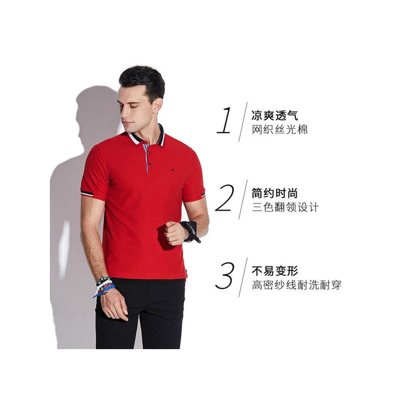 GIOVANNI ALESSASNDRO GA男装夏双丝光纯棉圆领纯色短袖T恤男