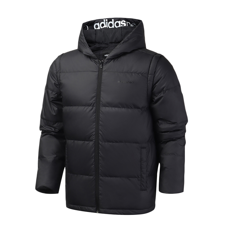 adidas阿迪达斯NEO男装运动服休闲连帽保暖羽绒服外套FK3502
