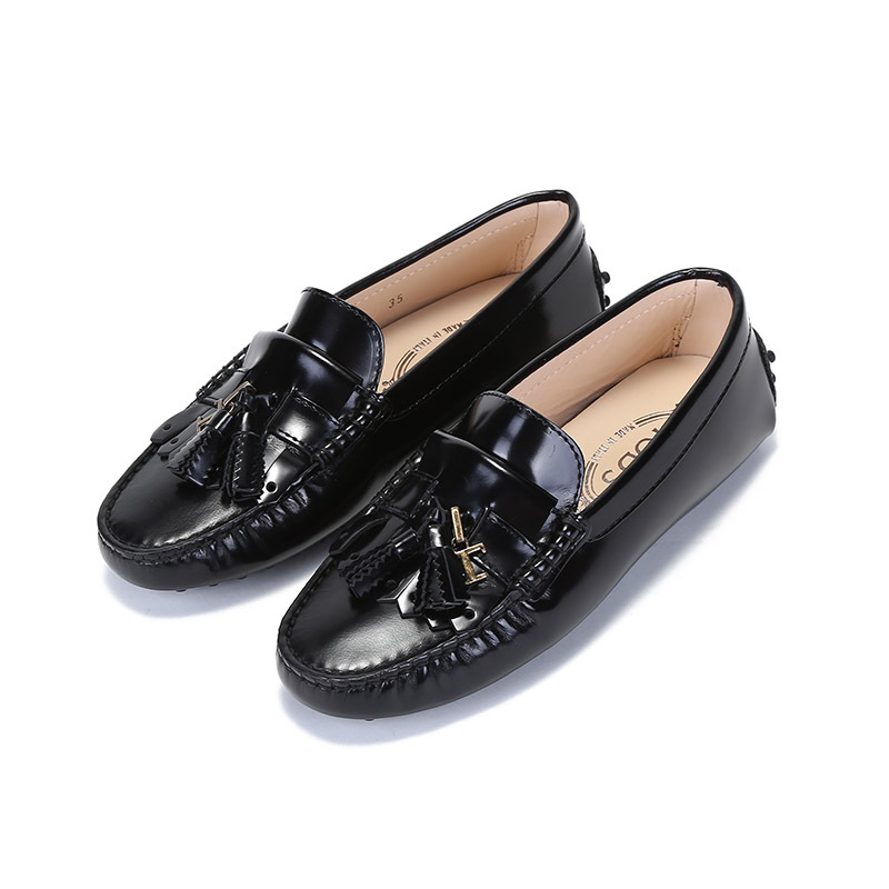 托德斯 tods 女士皮革流苏装饰单鞋豆豆鞋平底鞋xxw00g0et50sha