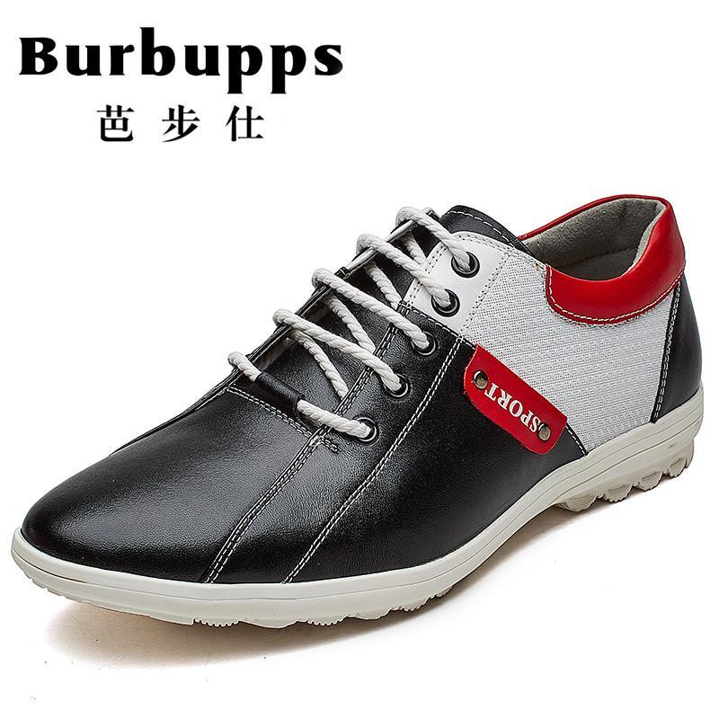 法国Burbupps芭步仕2019春季尚新商务休闲鞋系带圆头鞋耐磨平跟男鞋正品真皮鞋男