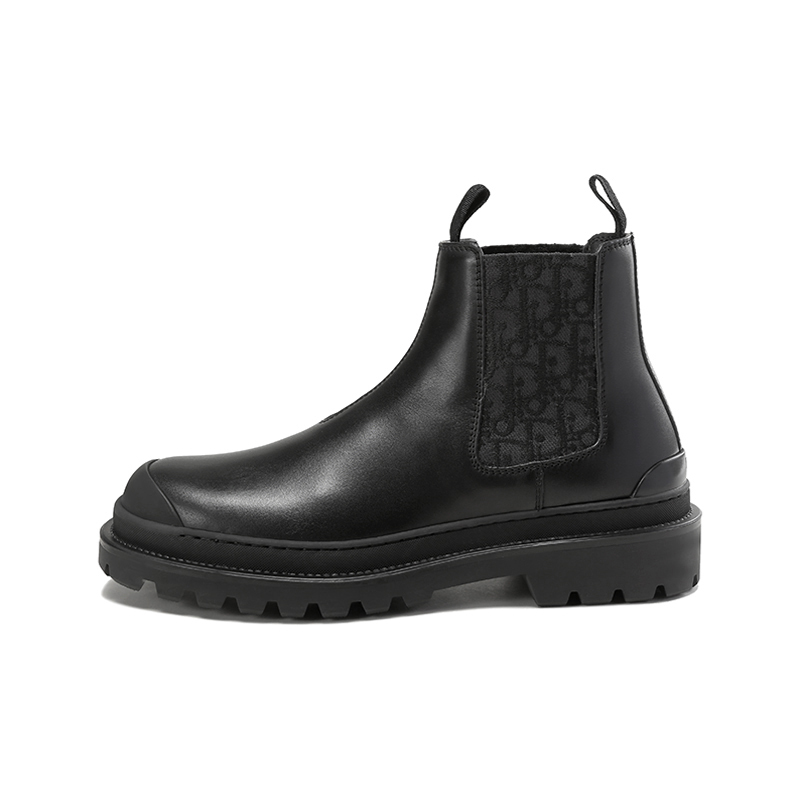 迪奥dior男士牛皮革织物diorexplorer靴子切尔西靴短靴及踝靴3bo287