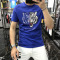 欧洲站夏季新款男士丝光棉短袖T恤韩版潮流重工烫钻老虎头印花T恤