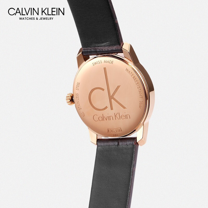 CK手表卡文克莱（Calvin Klein）城市系列腕表石英手表情侣款夜光玫瑰金表圈对表瑞士机芯