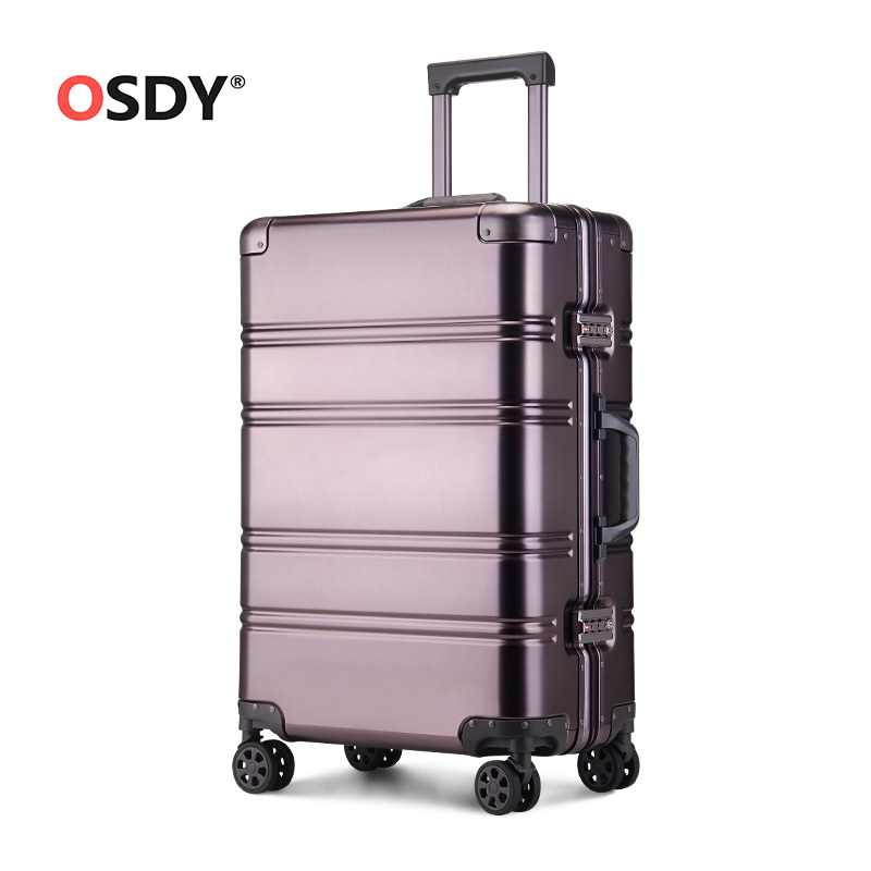 OSDY全铝镁合金拉杆箱铝框24寸男金属旅行箱万向轮行李箱 O-M214