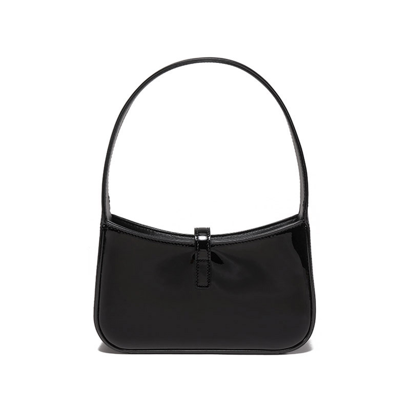 圣罗兰saintlaurent女士亮面牛皮革ysl标志手提单肩包腋下包hobo手袋