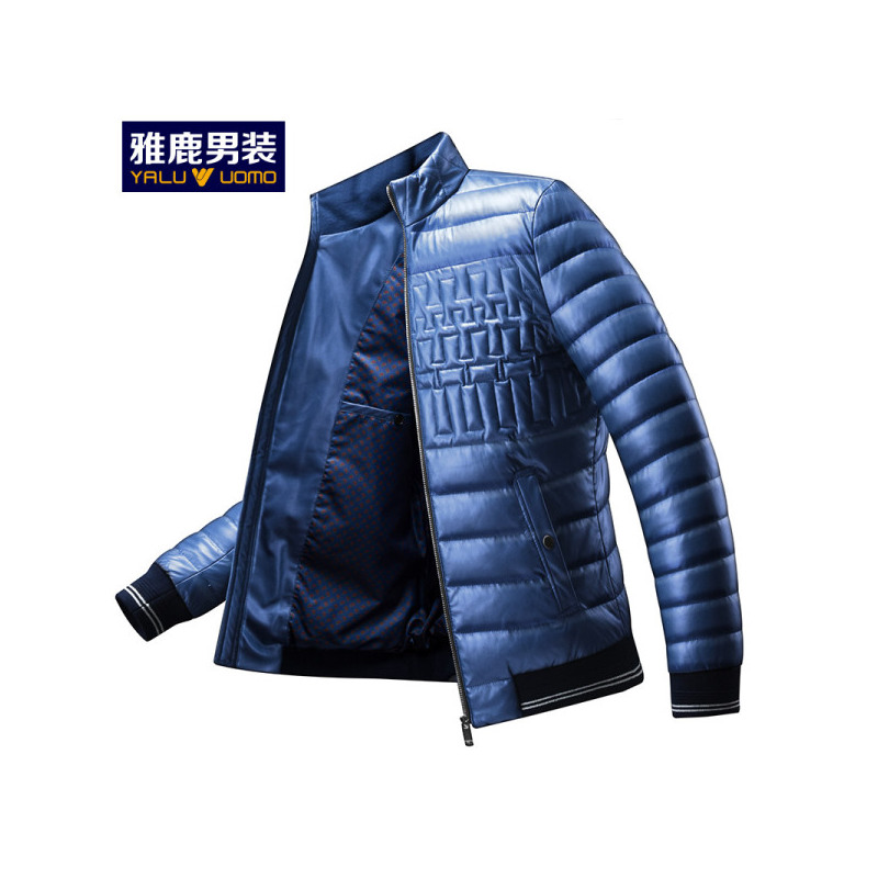 雅鹿男装羽绒服男简约男款立领轻薄短款男士羽绒服C67EDYB4N101