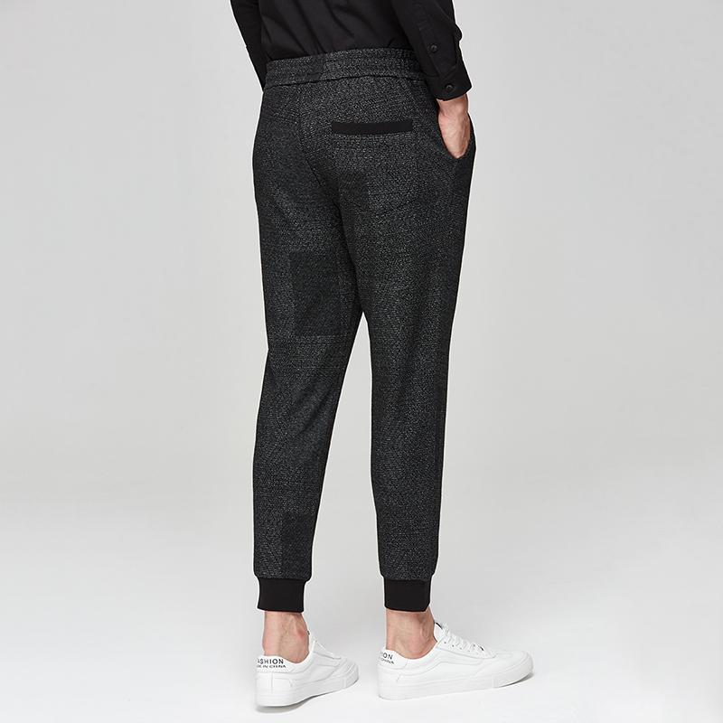 才子男装针织长裤2020秋冬新款收口时尚潮流男士休闲毛呢小脚裤