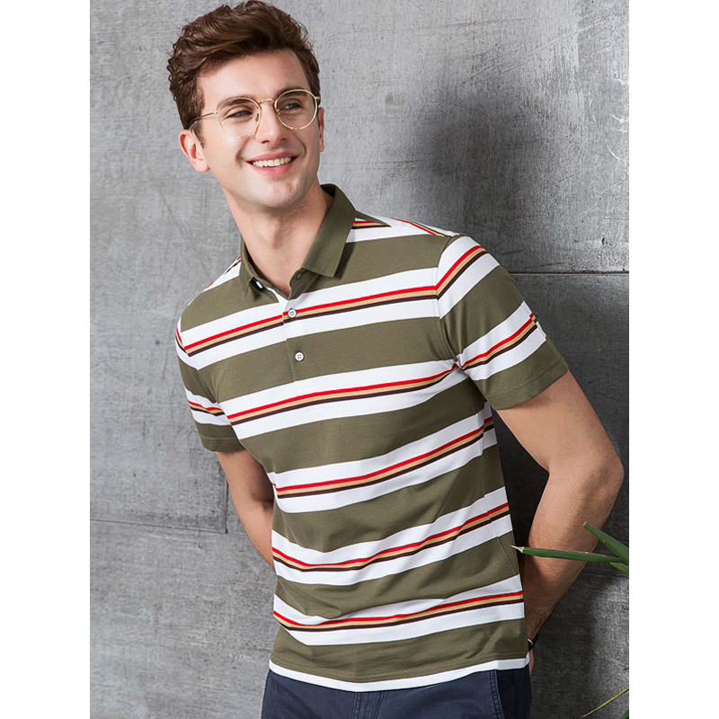 雅鹿男士短袖t恤2019夏新款t恤半袖翻领棉polo打底衫男装