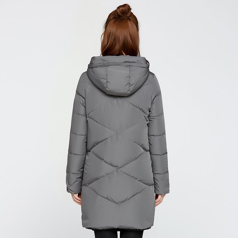 冰洁bengen冬季中长款纯色羽绒服连帽常规款冬季羽绒服女士