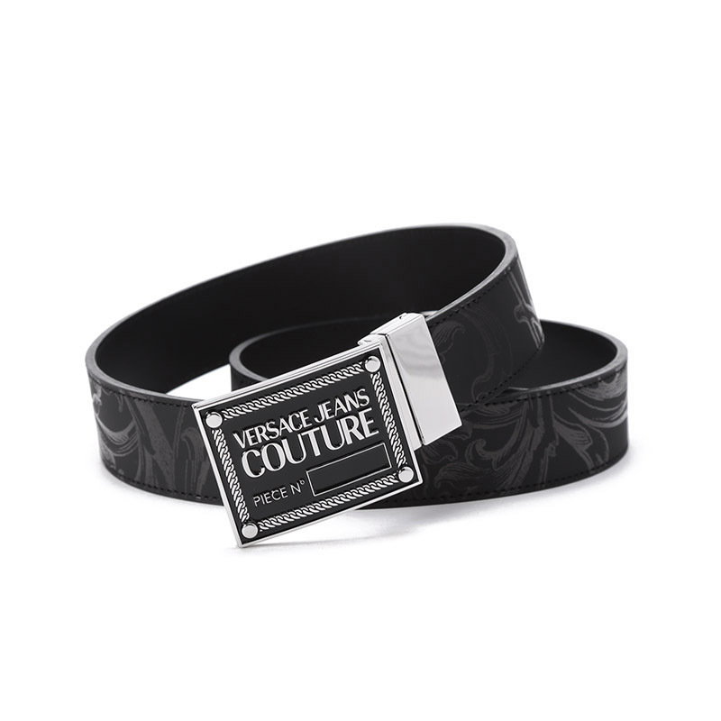 范思哲 VERSACE JEANS COUTURE 男士皮革可裁剪板扣式双面皮带腰带72YA6F01 ZP102
