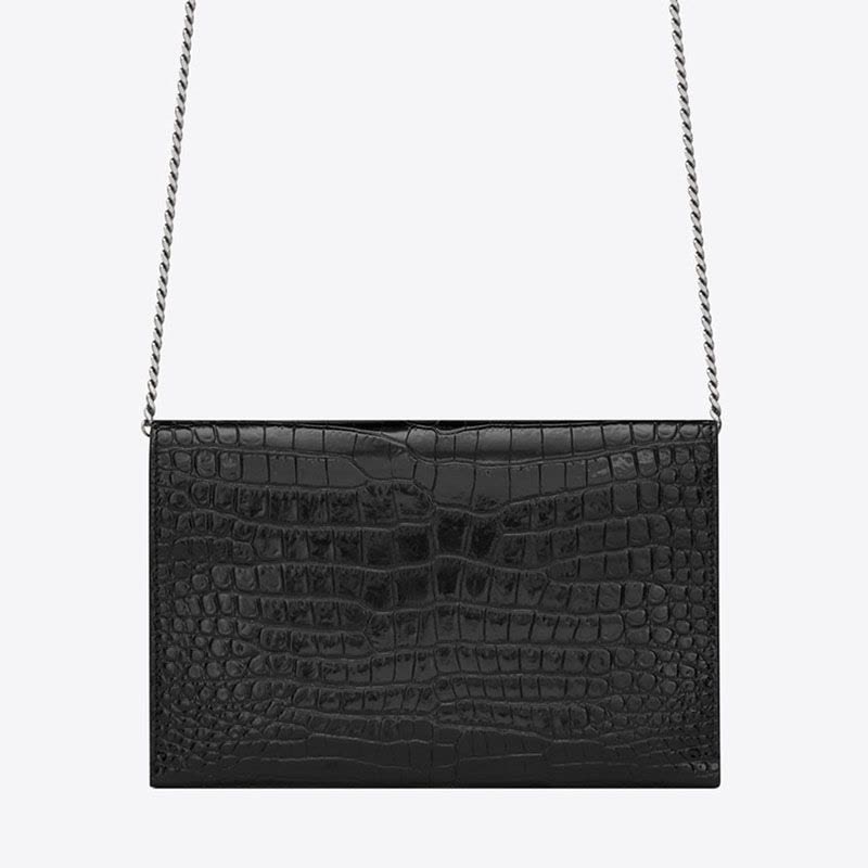 【预定】YSL/圣罗兰 UPTOWN鳄鱼纹皮革链条钱包 607788 19*12*3CM图片