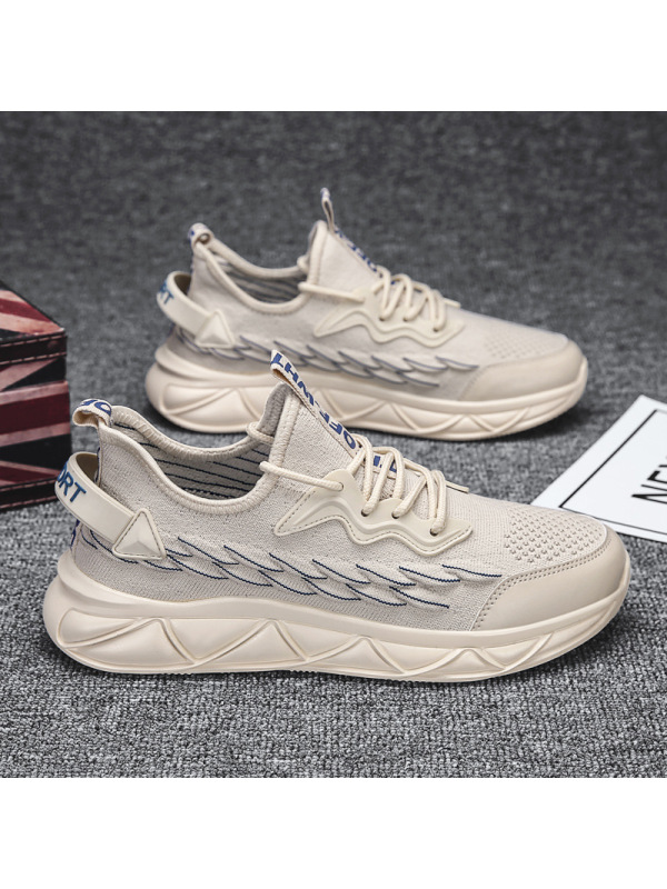 Ceba街头日常飞织透气休闲鞋2022春季男鞋个性鱼鳞片运动鞋青年椰子鞋