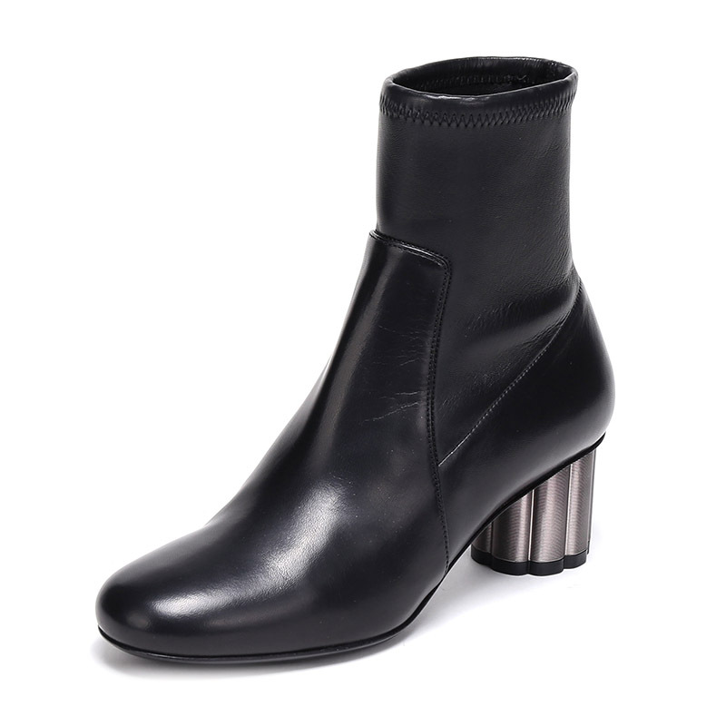 Salvatore Ferragamo 萨瓦托·菲拉格慕 女士牛皮花朵跟造型高跟短靴 0672923