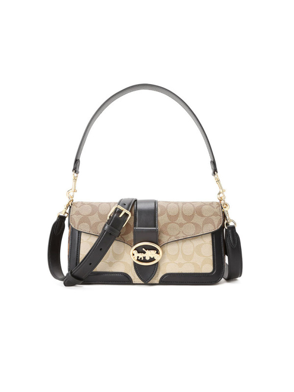 COACH 蔻驰 F 女士斜挎包 通勤肩背包 织物拼皮5509