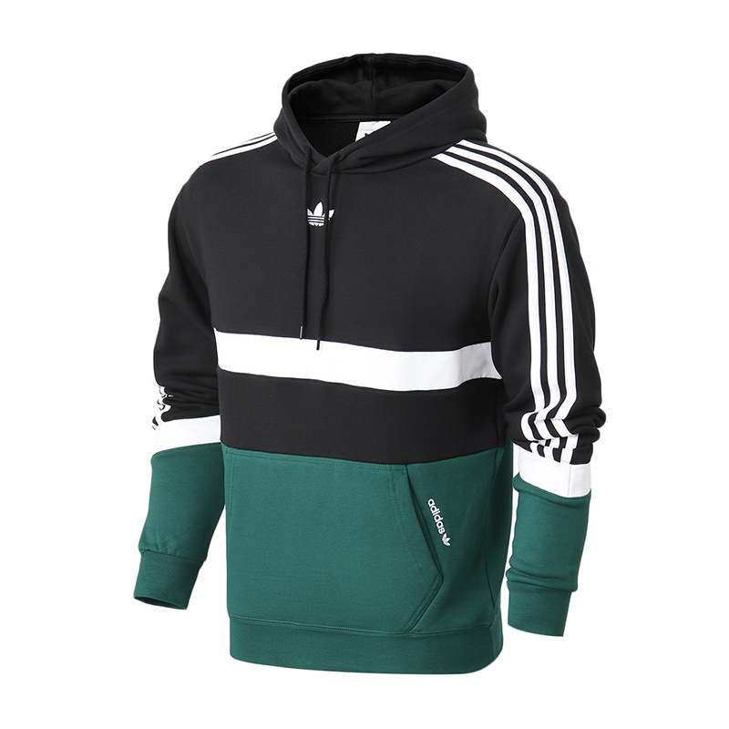 阿迪达斯三叶草男服卫衣拼接撞色套头衫休闲运动服gj6718