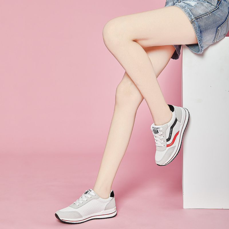 图思龙女士休闲板鞋女时尚网面女鞋子