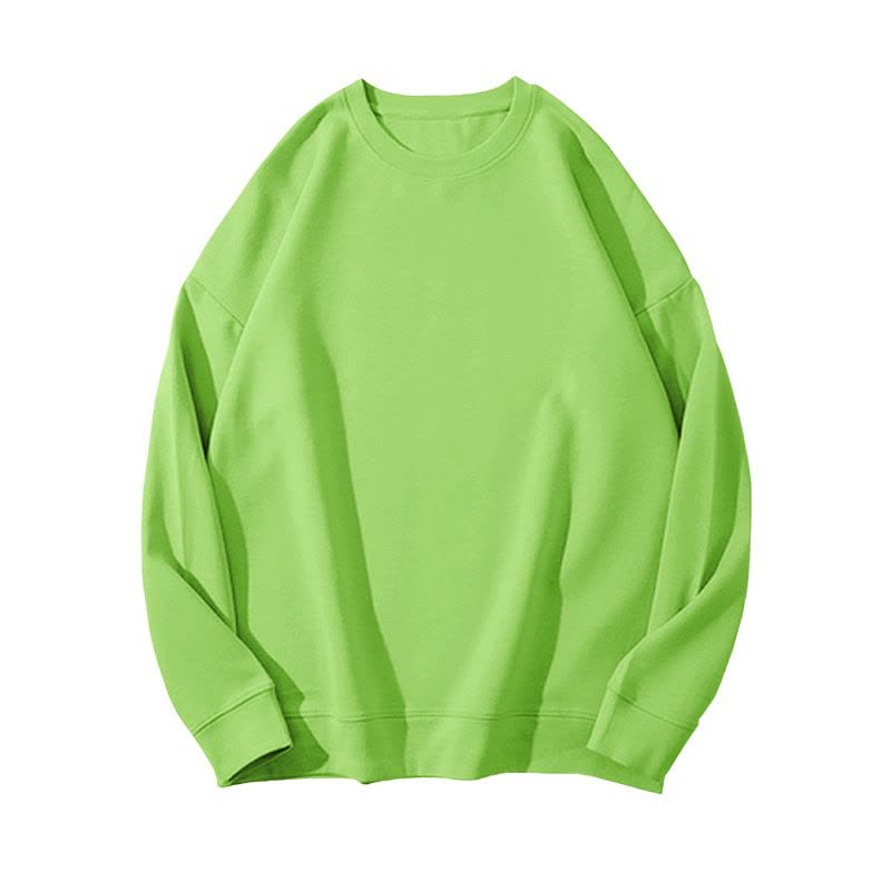 纯色加绒卫衣女秋冬韩版宽松休闲上衣T恤女学生情侣装外套打底衫图片