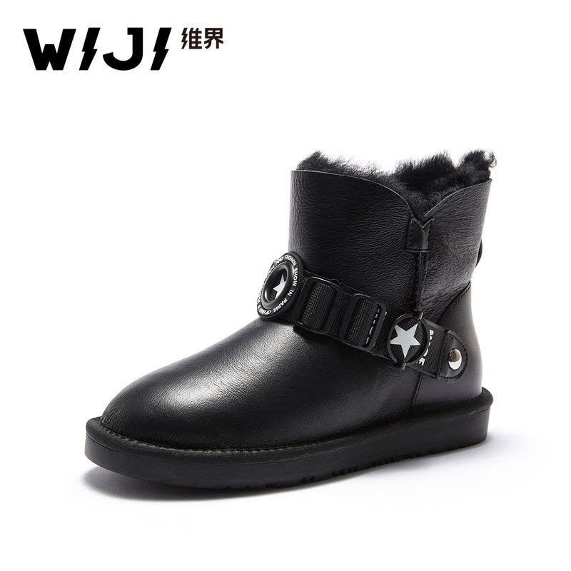 WIJI冬季新款皮毛一体保暖雪地靴舒适休闲个性潮流青春时尚女鞋女图片