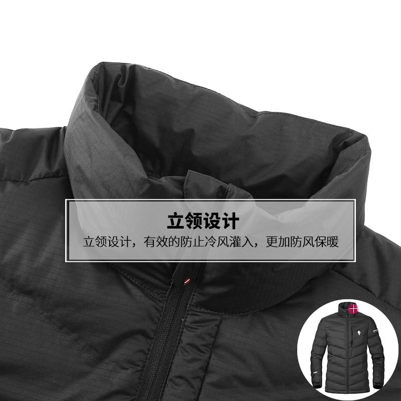 诺诗兰2017户外男式防风保暖防水透气灰鹅绒羽绒服GD065507