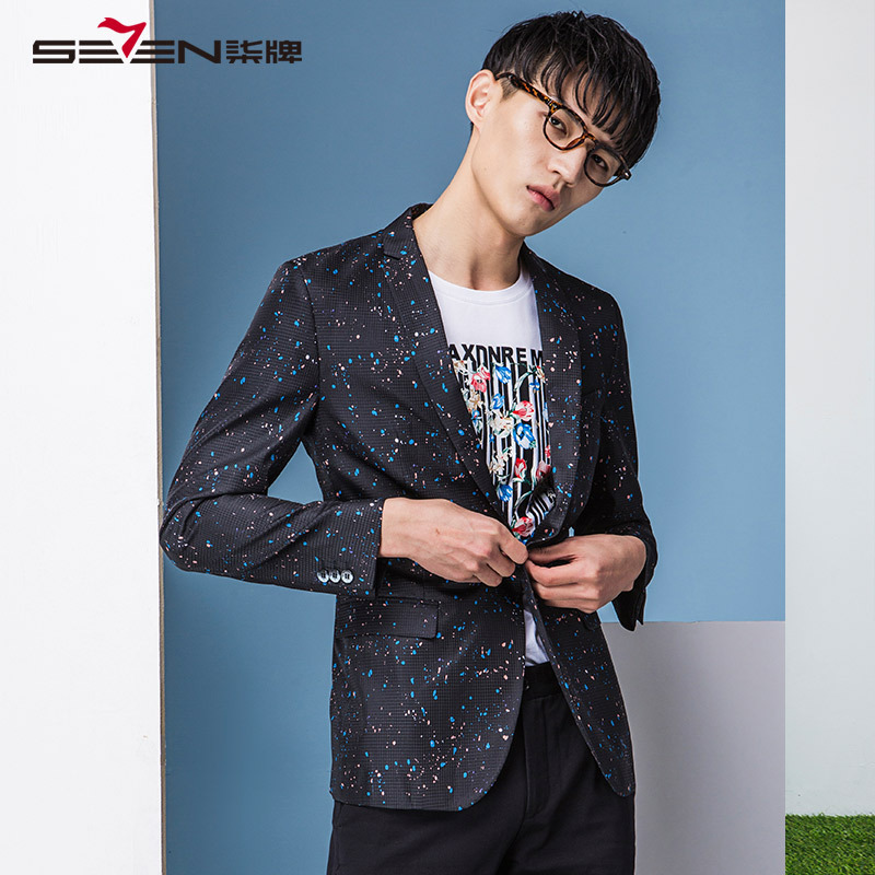 柒牌SEVEN男装西服青年都市时尚便西商务休闲小西装外套潮男
