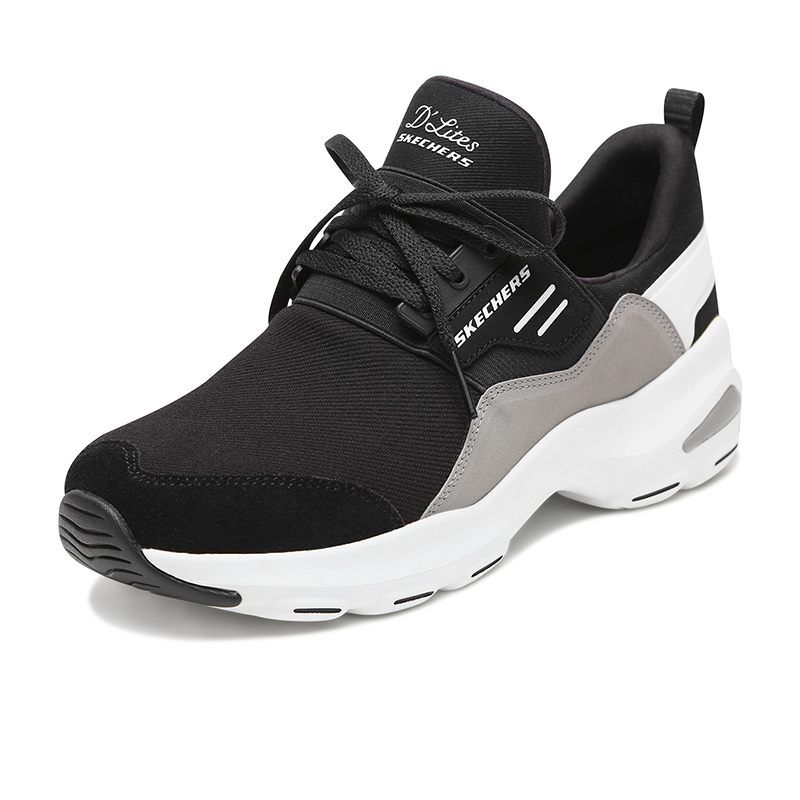 Skechers斯凯奇女鞋2018冬季新款厚底熊猫鞋 懒人休闲鞋66666124