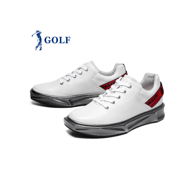 GOLF/高尔夫运动休闲鞋男菱格防滑时尚户外健步鞋系带轻质百搭复古风潮流板鞋男