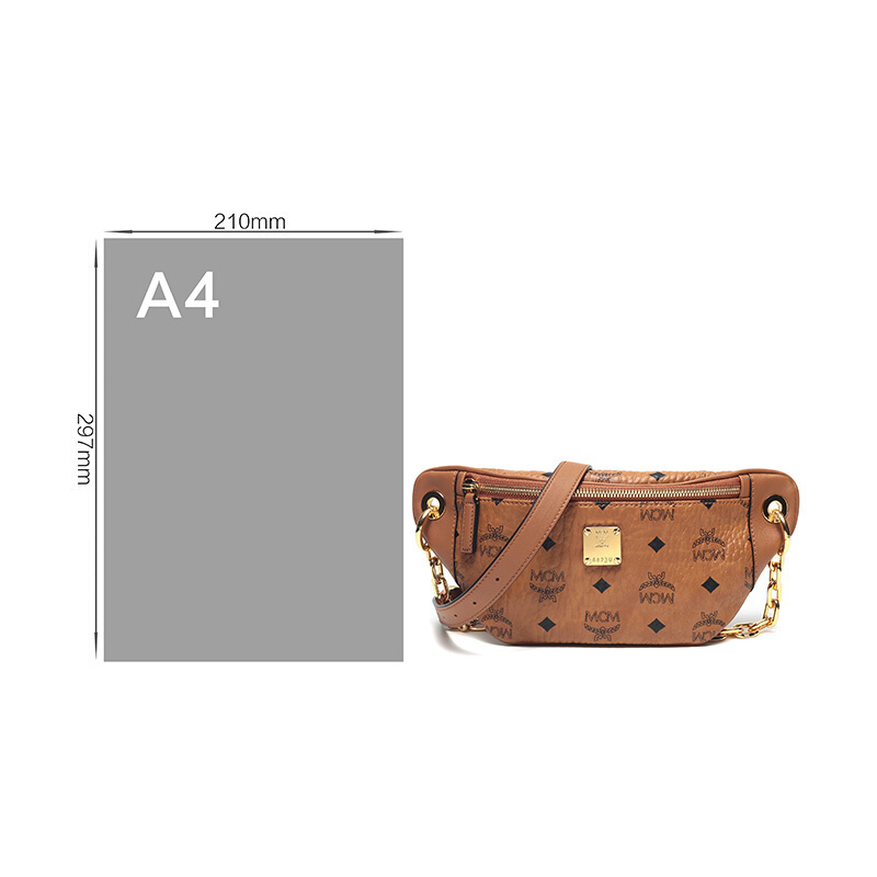 MCM 女士干邑色LOGO图案涂层帆布迷你胸包斜挎包送女友 MWR9ASE49CO001