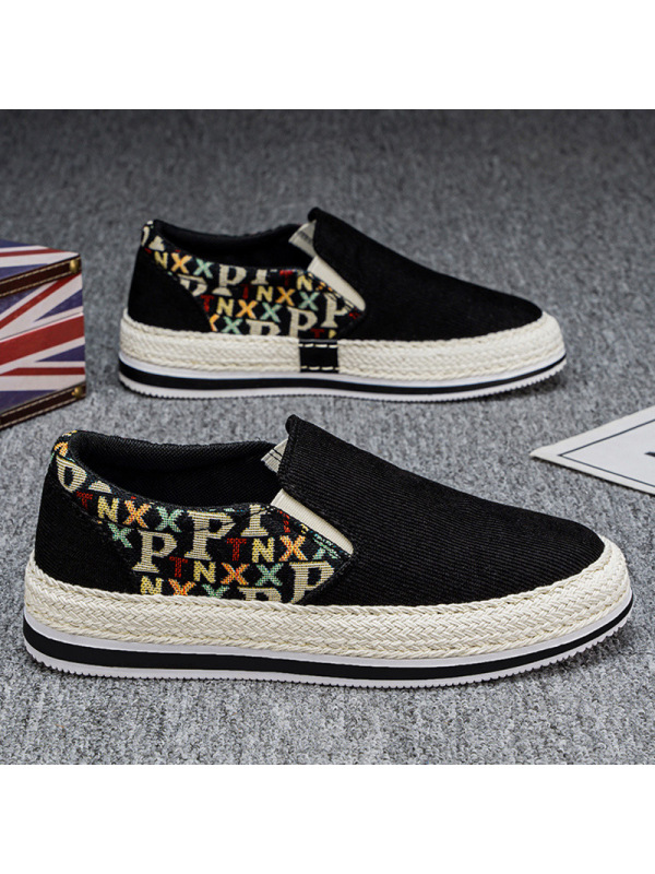 男士帆布鞋夏季透气软底一脚蹬懒人鞋子板鞋老北京休闲布鞋男款