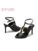 D：Fuse/迪芙斯夏羊皮革高细跟露趾女鞋凉鞋DF52111023