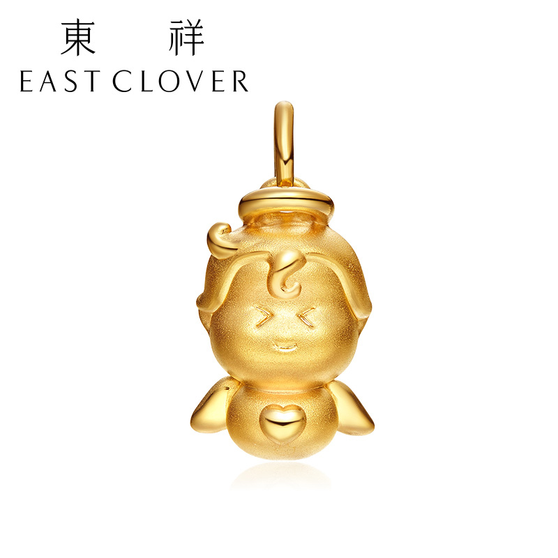 东祥3D硬金足金吊坠黄金吊坠 宝宝金饰本宝宝系列小天使