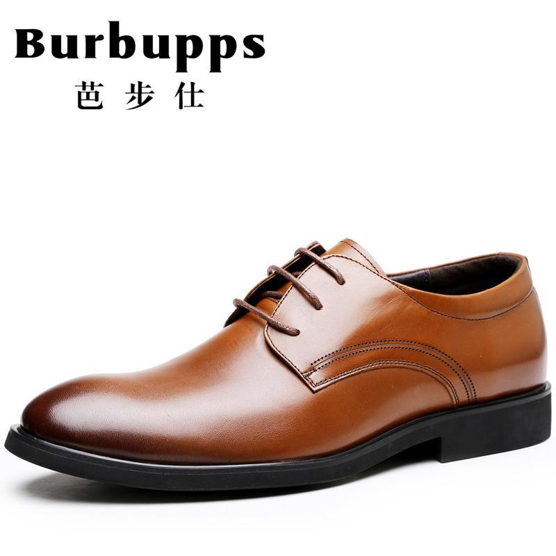 法国品牌芭步仕Burbupps2018新款男士时尚潮流头层牛皮商务男鞋正装休闲皮鞋单鞋