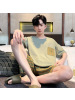睡衣男夏季棉质短袖短裤休闲圆领高级感睡衣大码家居服套装可外穿