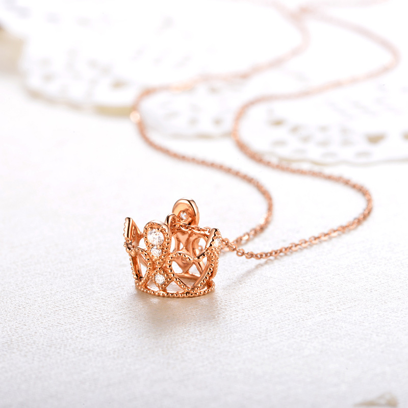 佐卡伊桂冠玫瑰18k金钻石项链套链