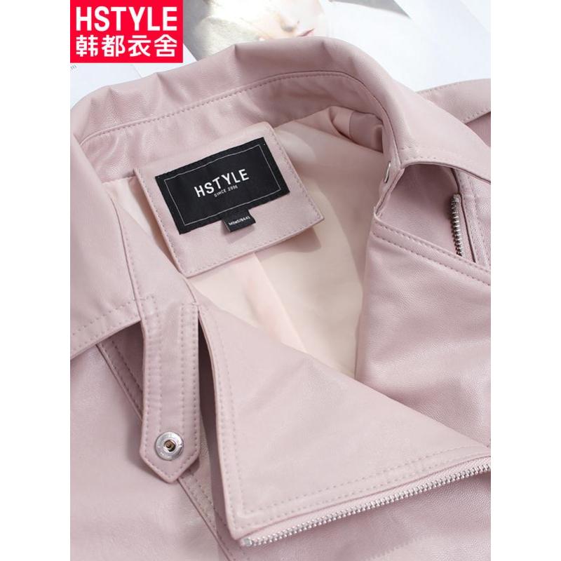 韩都衣舍2018韩版女装秋装新款短款宽松机车夹克外套皮衣gy9528筱
