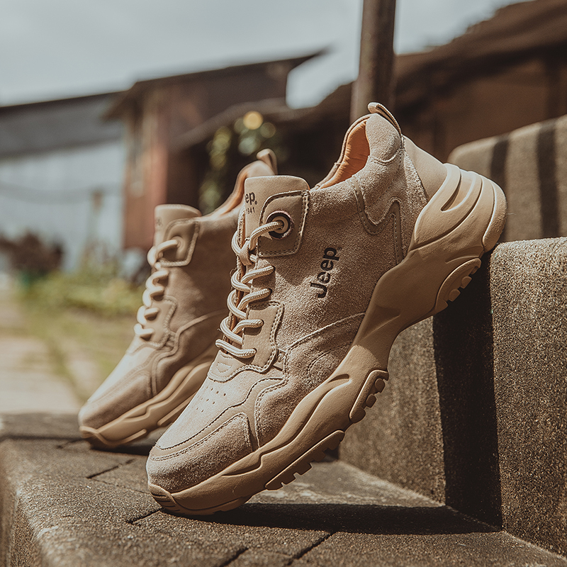 jeep吉普男鞋时尚潮流透气厚底增高户外休闲运动鞋男