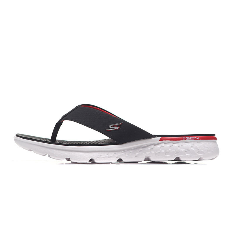 【自营】Skechers斯凯奇男拖鞋ON THE GO舒适轻便缓震夹趾拖54256 54256/BKRD黑色+红色