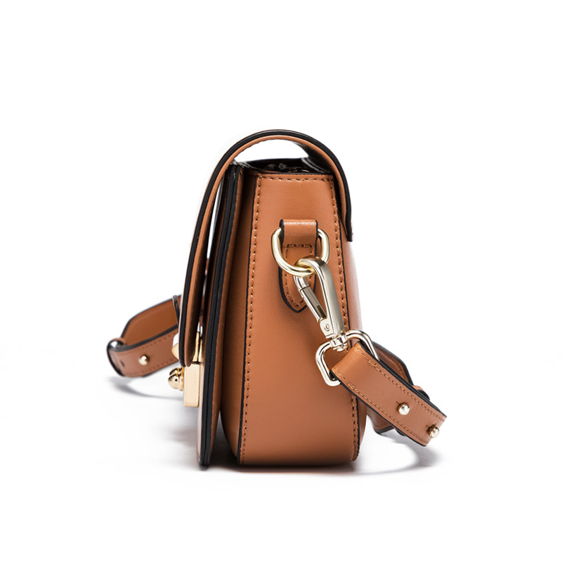 高尔夫golf女士斜挎包优质牛皮单肩马鞍包时尚潮流宽肩带女款皮包