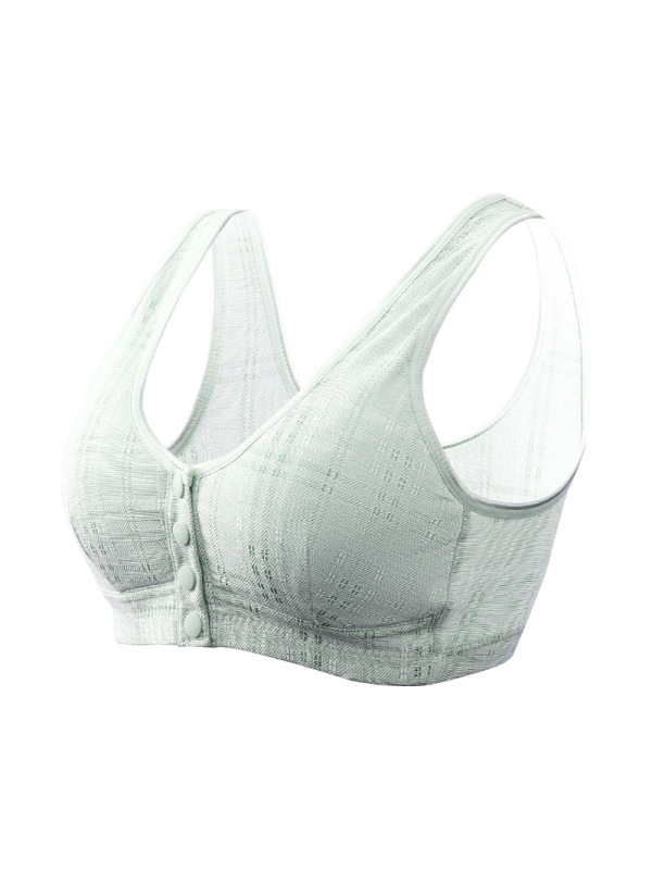 妈妈内衣女大码前扣文胸无钢圈中老年人背心式妇女专用胸罩夏款