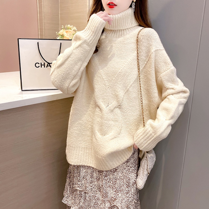 【HY&CO】2020秋冬装新款韩版潮外穿复古日系拼接百搭针织毛衣上衣女