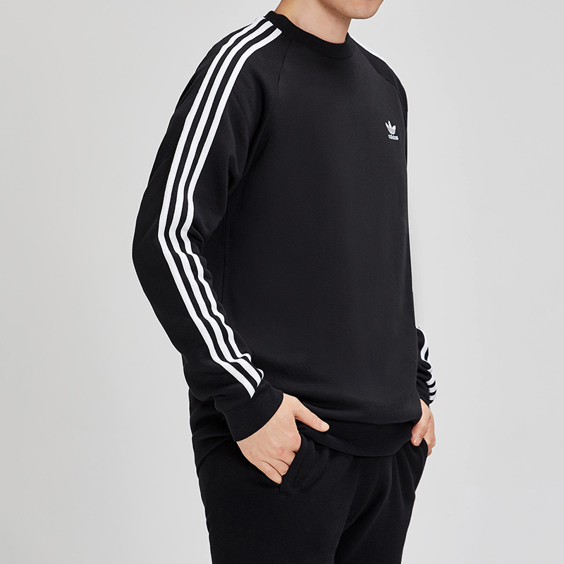 Adidas阿迪达斯三叶草男装运动服圆领套头加绒卫衣DV1555