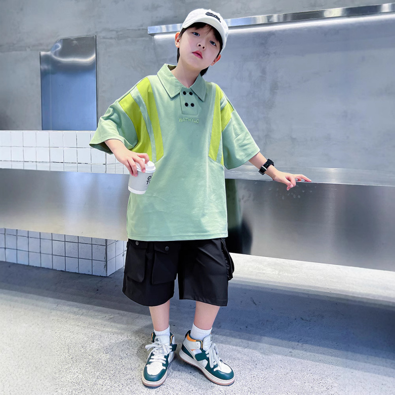 儿童装男童夏装Polo衫短袖2025新款夏季中大童纯棉T恤夏季男孩潮t