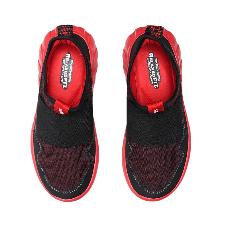 【自营】Skechers斯凯奇童鞋休闲鞋一脚套时尚男大童运动鞋97691L 97691L/RDBK红色+黑色