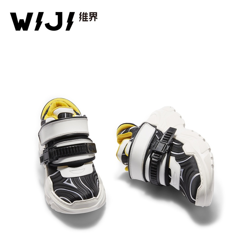 WIJI2018新款时尚潮流欧美街头休闲鞋摩登靓丽拼色气质个性女鞋女