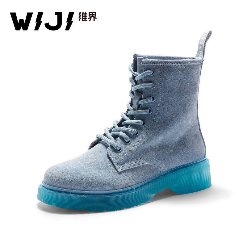 WIJI冬季新款时尚休闲马丁靴个性纯色青春潮流透气舒适气质魅力女图片