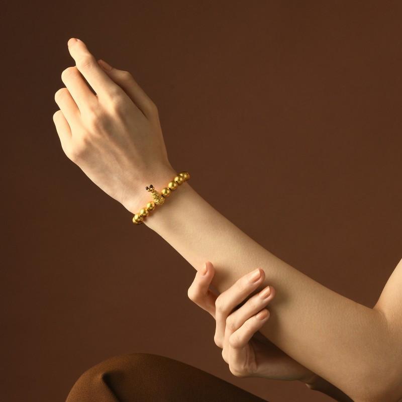 周生生chowsangsang东方古祖足金古法金手链女款圆珠手链90501b计价