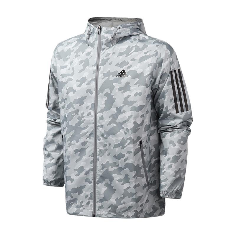 阿迪达斯男服外套夹克连帽迷彩休闲运动服EH3802