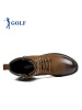 GOLF/高尔夫新款平跟靴子男户外短筒英伦风时尚马丁靴男卡其色